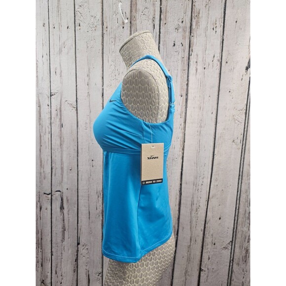 ALK Women's S Nike Cyan Blue Athletic Adjustable Tank Tankini Swim Top Bikini NW - Picture 2 of 8